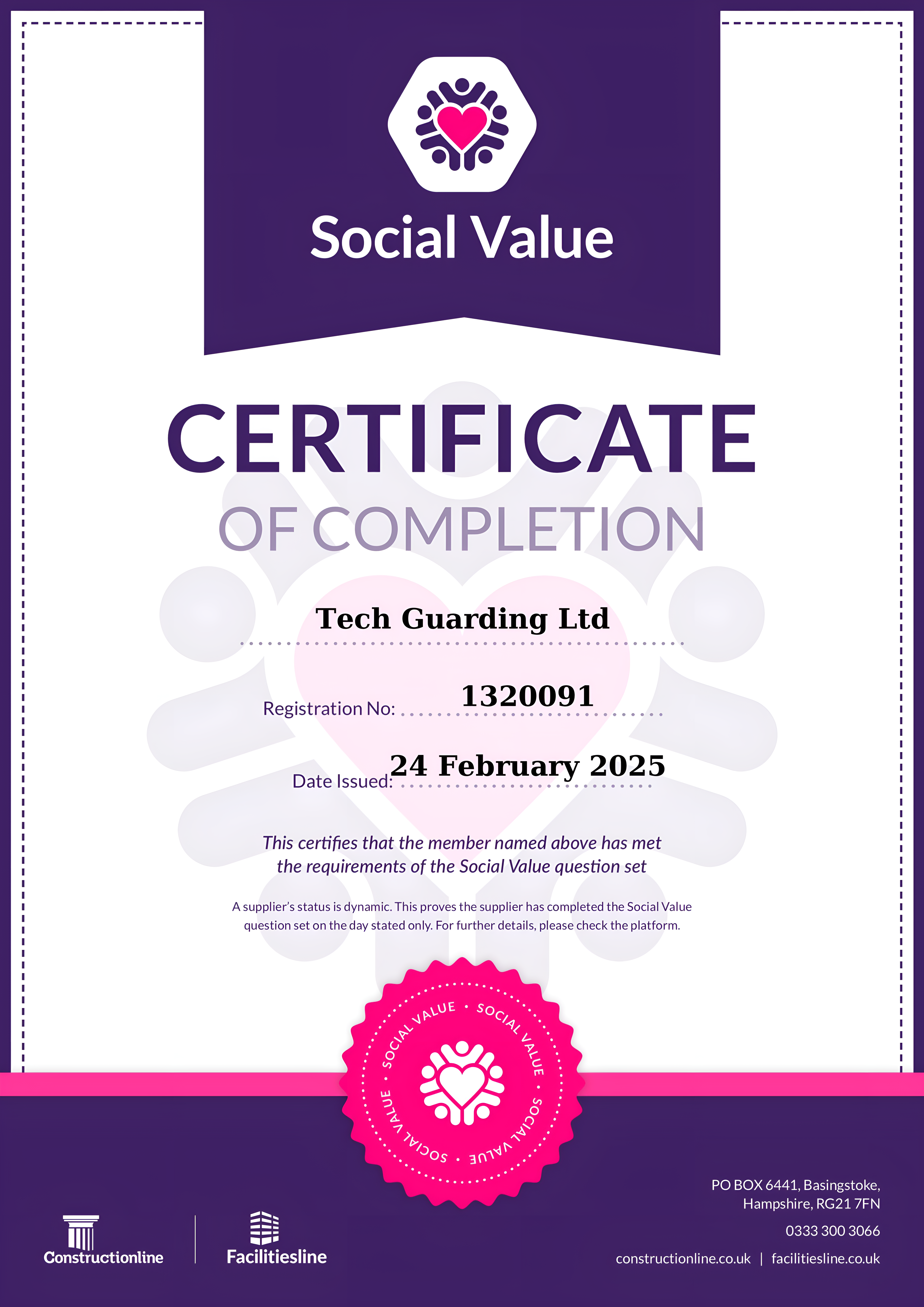Social Value Certificate